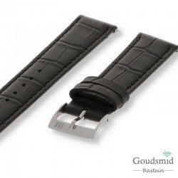 Morellato horlogeband Bolle Kroko pr. gestikt Zwart, 20mm