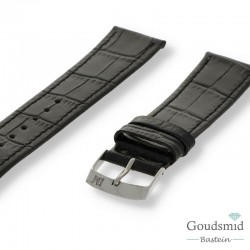 Morellato horlogeband Kajman Alligator gest. Zwart, 20mm
