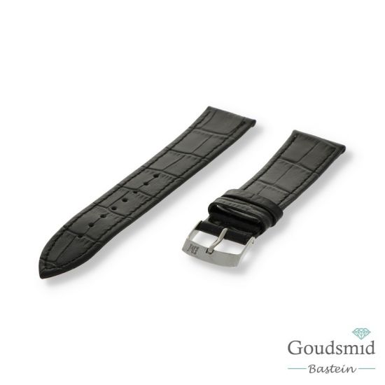 Morellato horlogeband Kajman Alligator gest. Zwart, 20mm