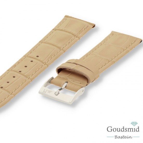 Morellato horlogeband Bolle Kroko pr. gestikt Donker ivoor, 18mm