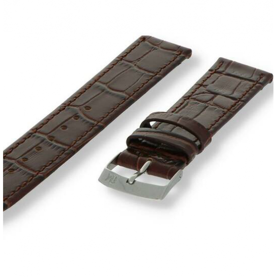 Morellato horlogeband Kajman Alligator gest. Donker bruin, 18mm