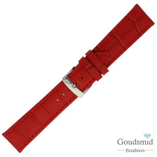 Morellato horlogeband Bolle Kroko pr. gestikt Rood, 18mm