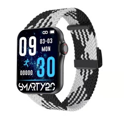 Smarty SW028C07 Smartwatch Zwart Wit Stretch