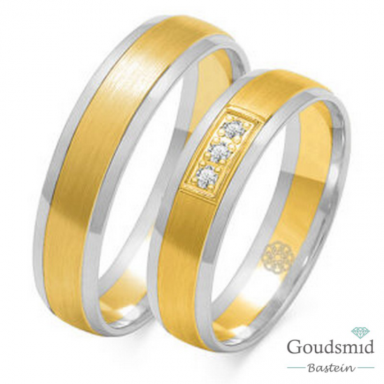 Bluerings trouwringen set OE-33-585D 14kt goud Diamant