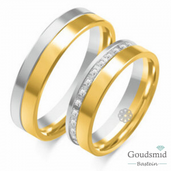 Bluerings trouwringen set OE-372-585D 14kt goud Diamant