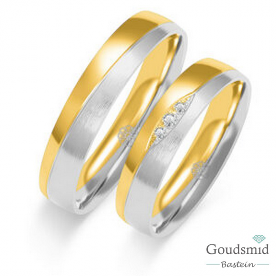 Bluerings trouwringen set B-210-585 14kt goud Zirkonia