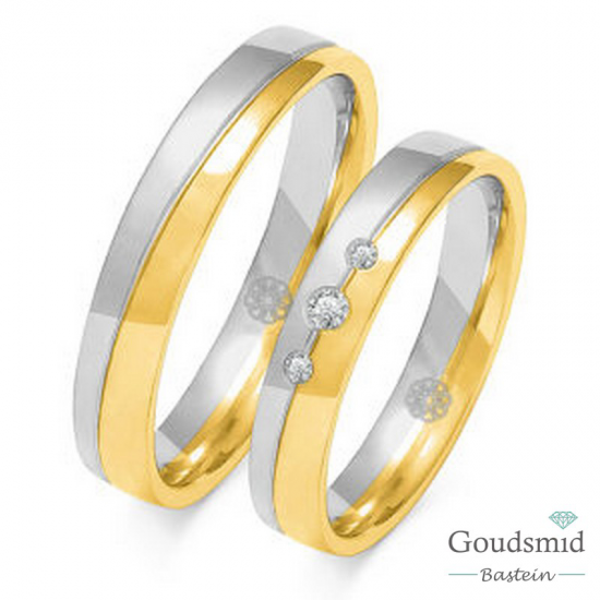 Bluerings trouwringen set OE-200-585 14kt goud Zirkonia