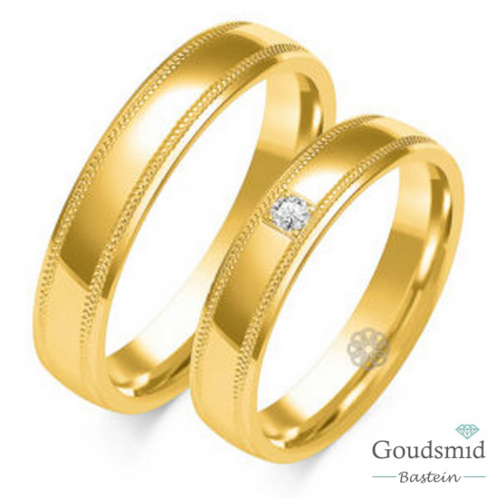 Bluerings trouwringen set O-219-585 14kt goud Zirkonia