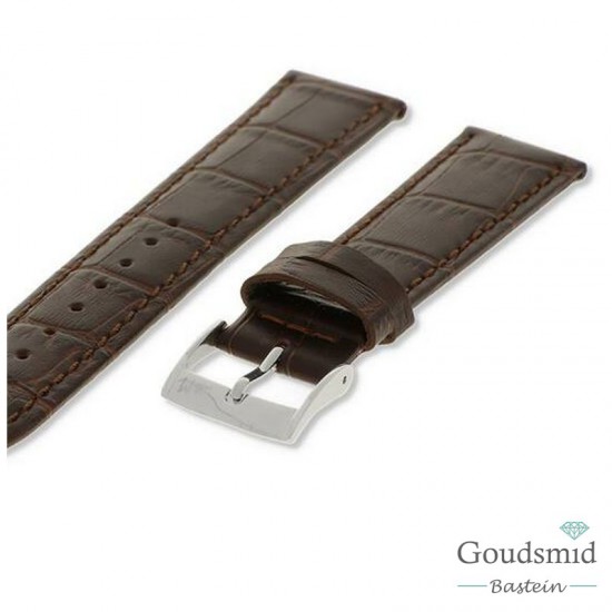 Morellato horlogeband Bolle Kroko pr. gestikt donkerbruin, 18mm