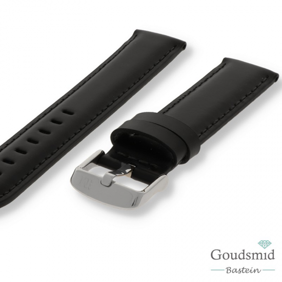 Morellato horlogeband Street Glad gestikt Zwart, 22mm