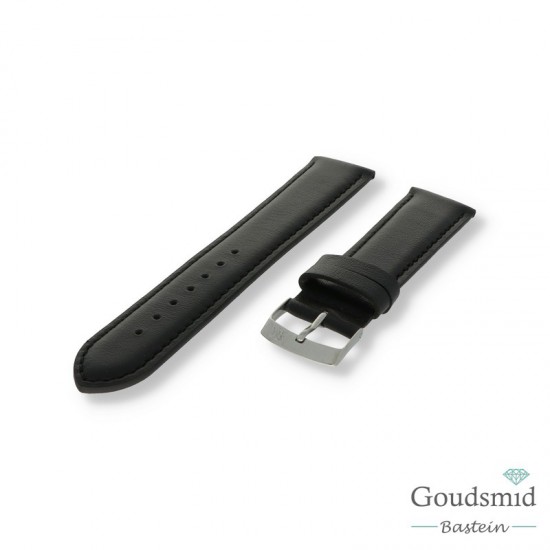 Morellato horlogeband Grafic XL Glad gestikt Zwart, 20mm