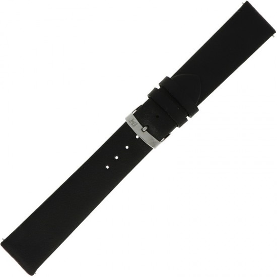 Morellato horlogeband Micra-Evoque Glad ongestikt zwart, 22mm