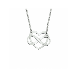 Zilveren collier hart en infinity 40 + 4 cm