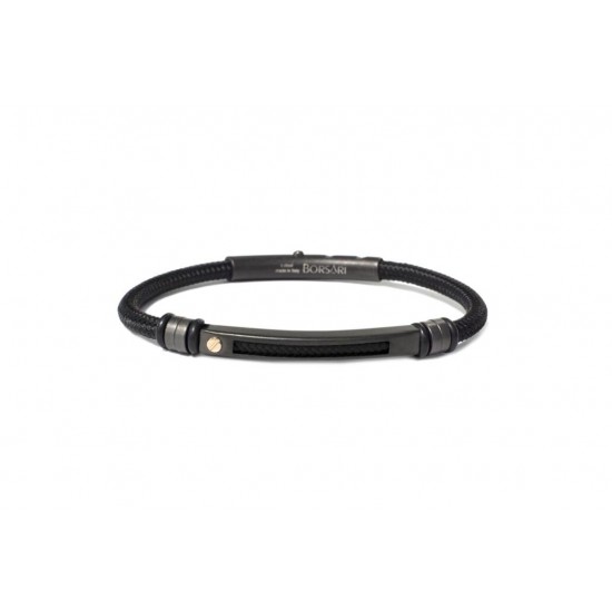 Borsari Nautico Armband Staal - Nylon - Goud BR-NAUTICO50