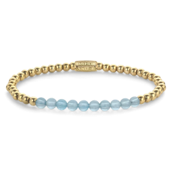 Rebel en Rose Blue Sky meets Yellow Gold Armband Staal RR-40137-G-S