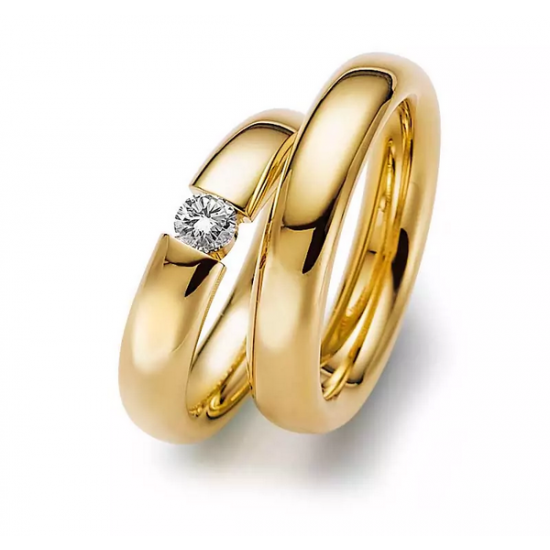 Gerstner trouwringen set 20074 14krt goud met diamant
