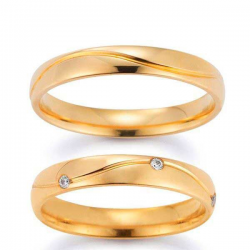 Gerstner trouwringen set 20076 14krt goud met diamant