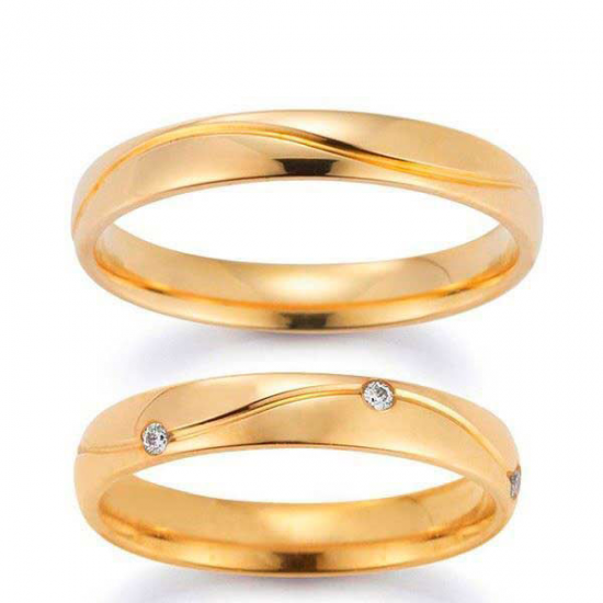 Gerstner trouwringen set 20076 14krt goud met diamant