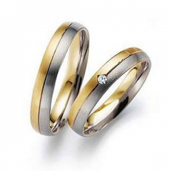 Gerstner trouwringen set 20130 14krt goud met diamant