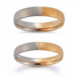 Gerstner trouwringen set 20131 14krt goud met diamant