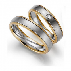 Gerstner trouwringen set 20132 14krt goud met diamant