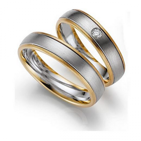 Gerstner trouwringen set 20132 14krt goud met diamant