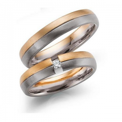 Gerstner trouwringen set 20133 14krt goud met diamant