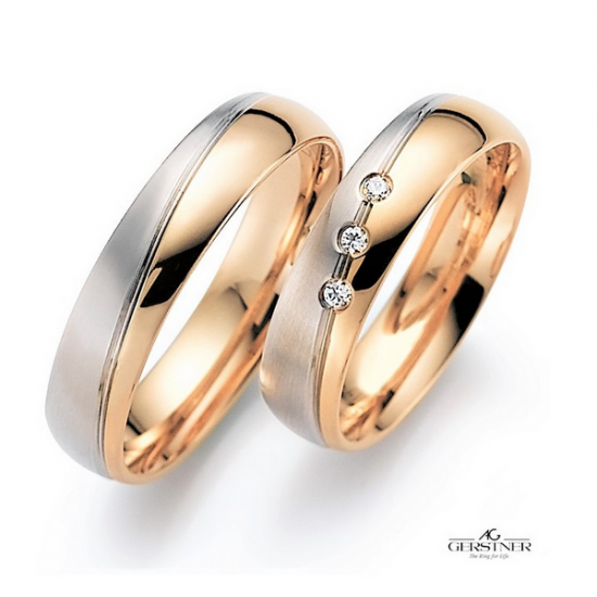 Gerstner trouwringen set 20136 14krt goud met diamant