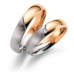 Gerstner trouwringen set 20137 14krt goud met diamant