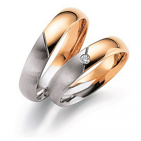 Gerstner trouwringen set 20137 14krt goud met diamant