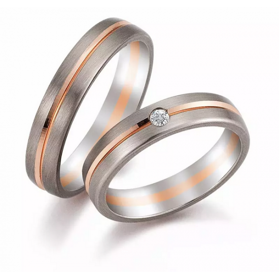 Gerstner trouwringen set 20140 14krt goud met diamant