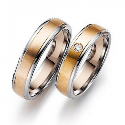 Gerstner trouwringen set 20141 14krt goud met diamant