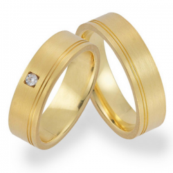 Gerstner trouwringen set 20210 14krt goud met diamant