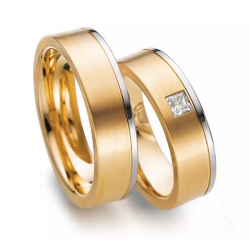 Gerstner trouwringen set 20211 14krt goud met diamant