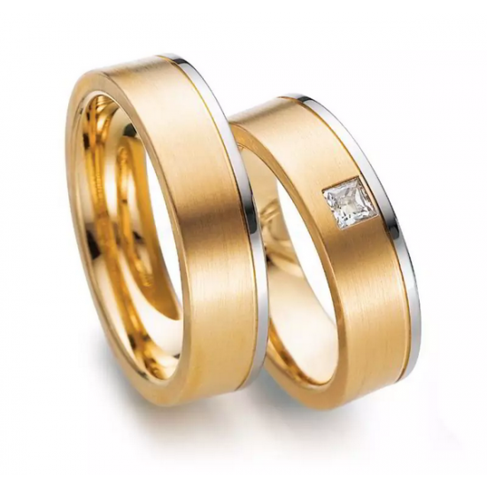 Gerstner trouwringen set 20211 14krt goud met diamant