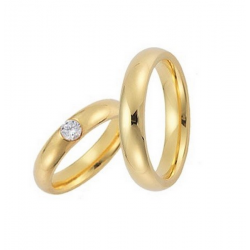 Gerstner trouwringen set 20262 14krt goud met diamant