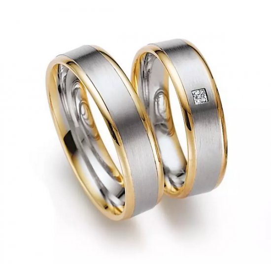 Gerstner trouwringen set 20267 14krt goud met diamant