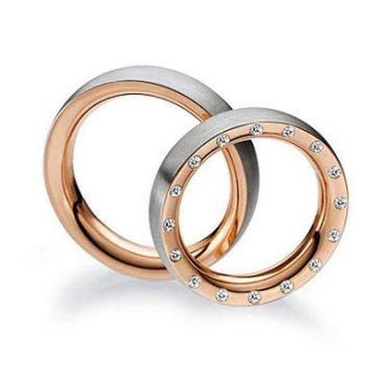 Gerstner trouwringen set 20317 14krt goud met diamant