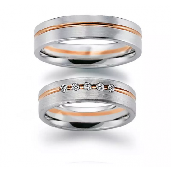 Gerstner trouwringen set 20335 14krt goud met diamant