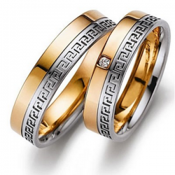 Gerstner trouwringen set 20412 14krt goud met diamant