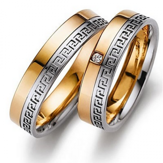 Gerstner trouwringen set 20412 14krt goud met diamant