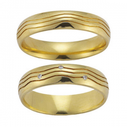 Gerstner trouwringen set 20413 14krt goud met diamant