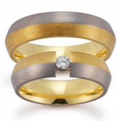 Gerstner trouwringen set 20499 14krt goud met diamant