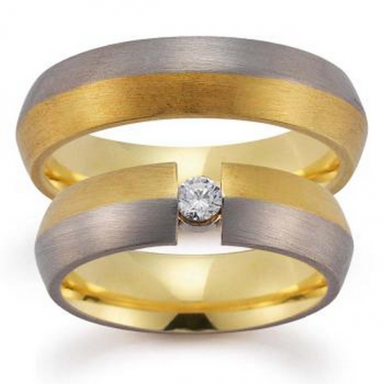 Gerstner trouwringen set 20499 14krt goud met diamant