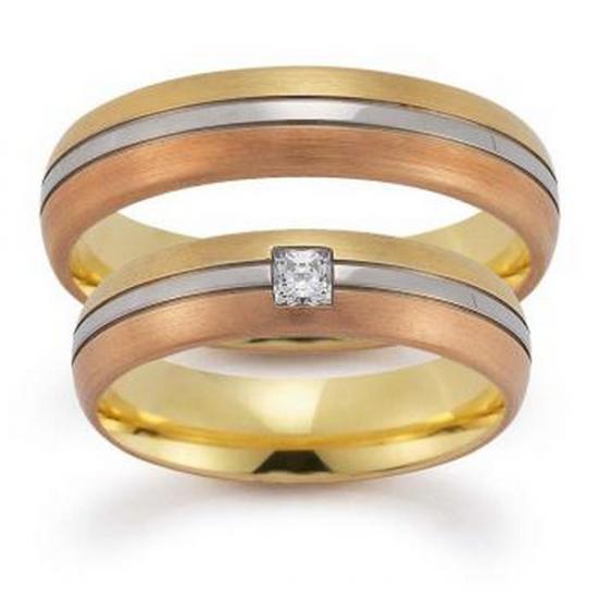 Gerstner trouwringen set 20503 14krt goud met diamant