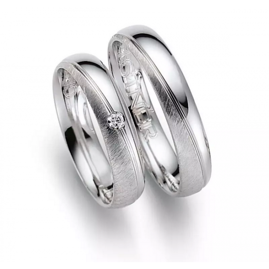 Gerstner trouwringen set 20704 14krt goud met diamant