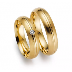 Gerstner trouwringen set 20801 14krt goud met diamant