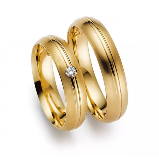 Gerstner trouwringen set 20801 14krt goud met diamant