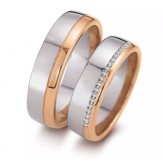 Gerstner trouwringen set 20878 14krt goud met diamant