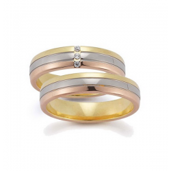 Gerstner trouwringen set 20881 14krt goud met diamant